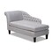 Baxton Studio Florent Grey Upholstered Black Finished Chaise Lounge 157-9702 - alternate 1